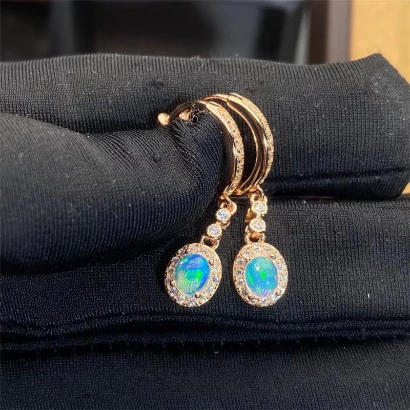 Natural Opal Stud Earrings | 925 Sterling Silver