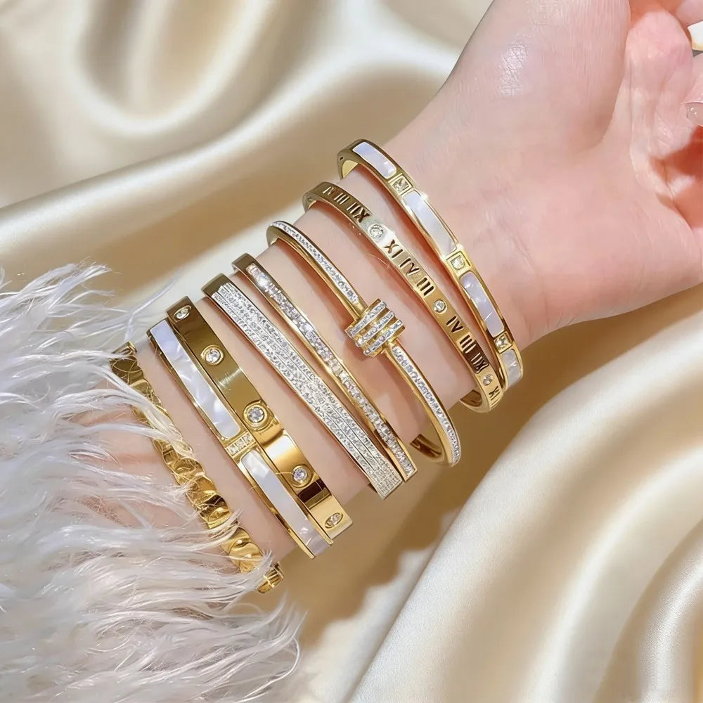 Gold-Plated Bangle Bracelet | Stainless Steel