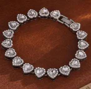 Heart Rhinestone Tennis Chain | Necklace & Bracelet Set