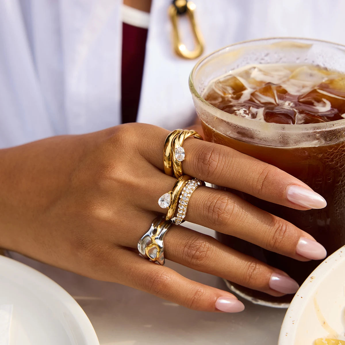 Minimalist CZ Band Ring | 18K Gold-Plated Stainless Steel