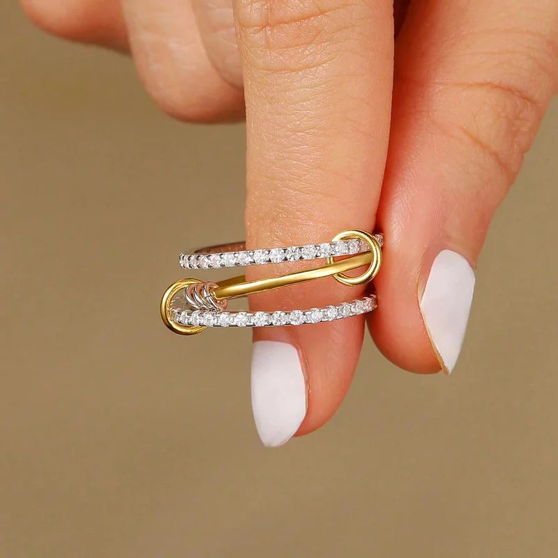 Multi-Layer Zircon Ring | 925 Sterling Silver