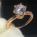 Rose gold lab diamond solitaire pavé ring — SARAB Jewelry — detail 1