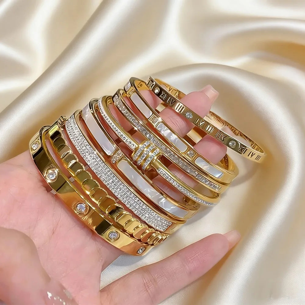 Gold-Plated Bangle Bracelet | Stainless Steel