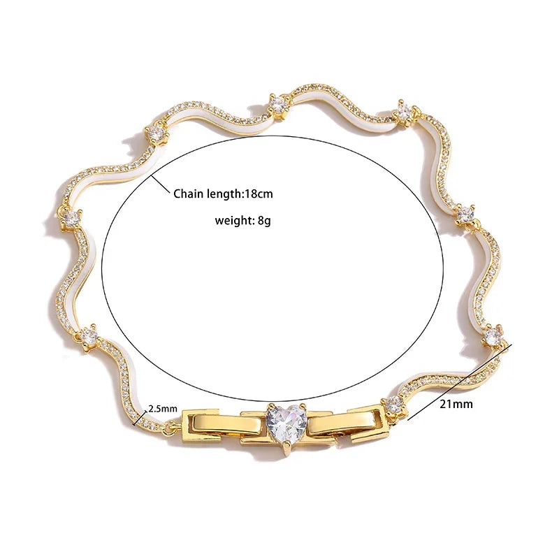Enamel Wave Chain Jewelry Set | 18K Gold-Plated Brass