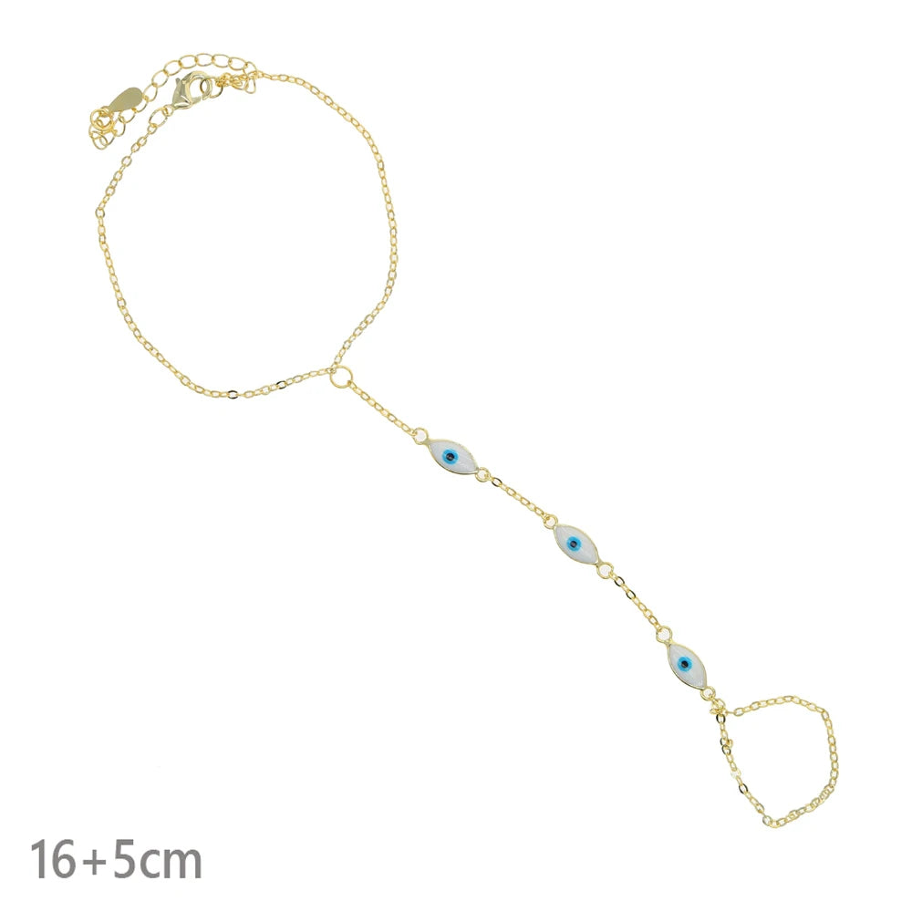 CZ Station Hand Chain Bracelet | 18K Gold-Plated