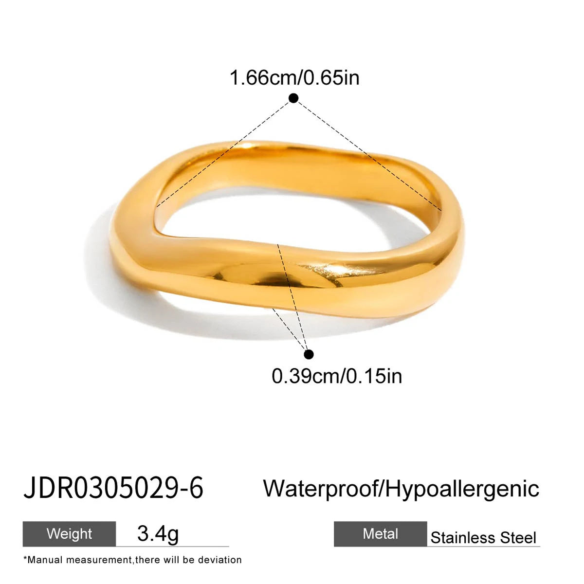 Minimalist CZ Band Ring | 18K Gold-Plated Stainless Steel