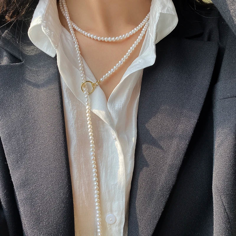 Freshwater Pearl Necklace | Natural White Bridal Pearls