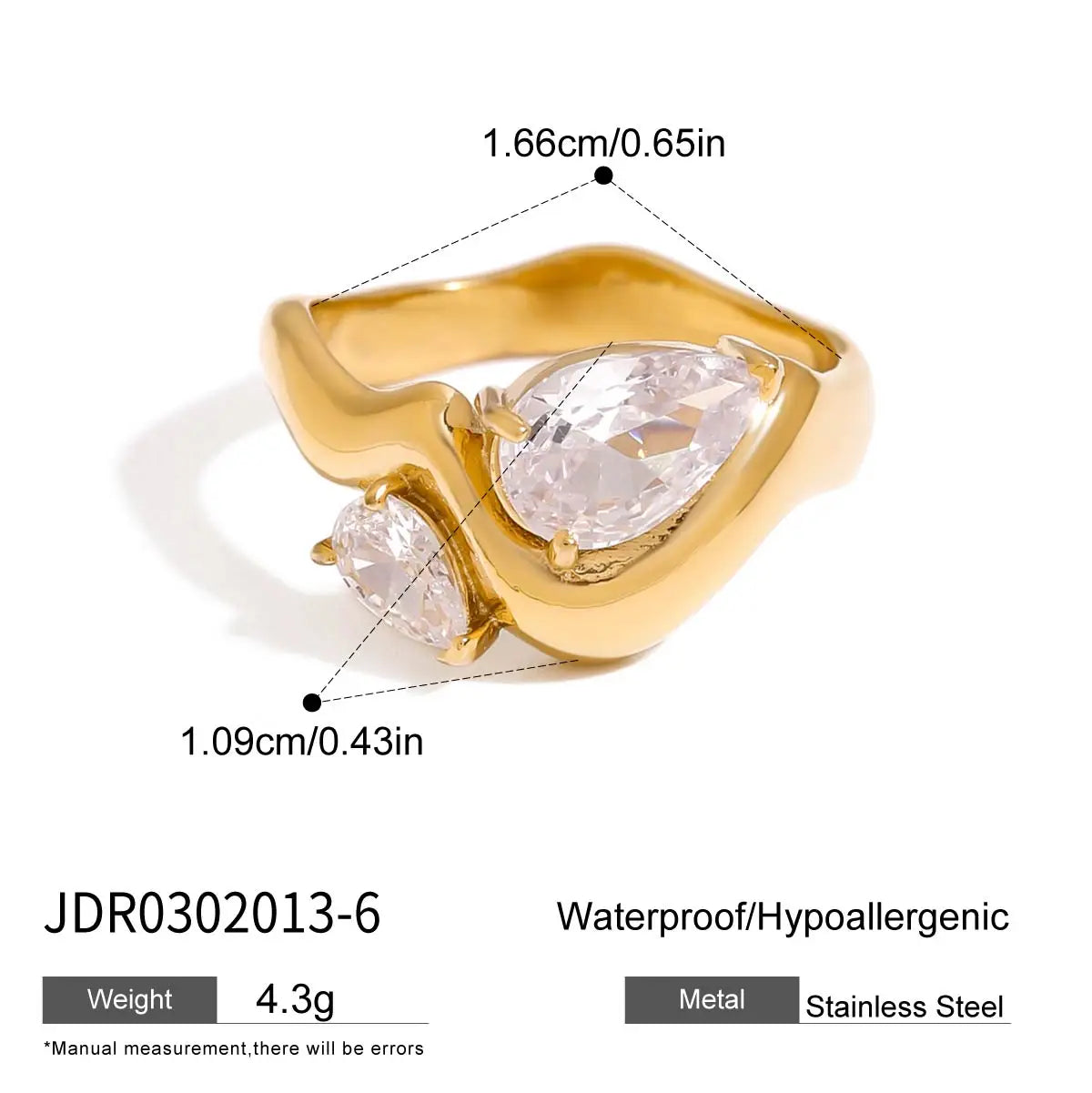 Minimalist CZ Band Ring | 18K Gold-Plated Stainless Steel