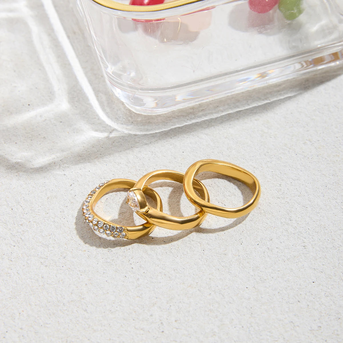 Minimalist CZ Band Ring | 18K Gold-Plated Stainless Steel