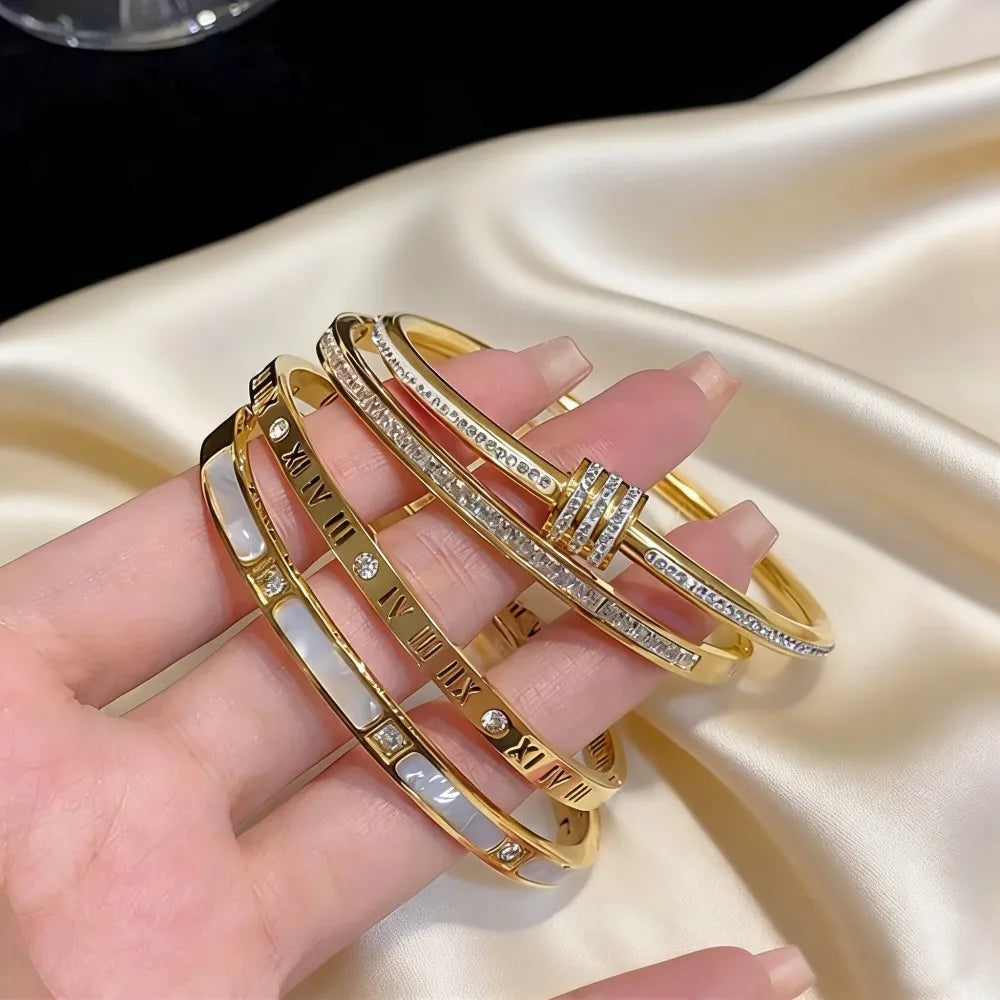 Gold-Plated Bangle Bracelet | Stainless Steel