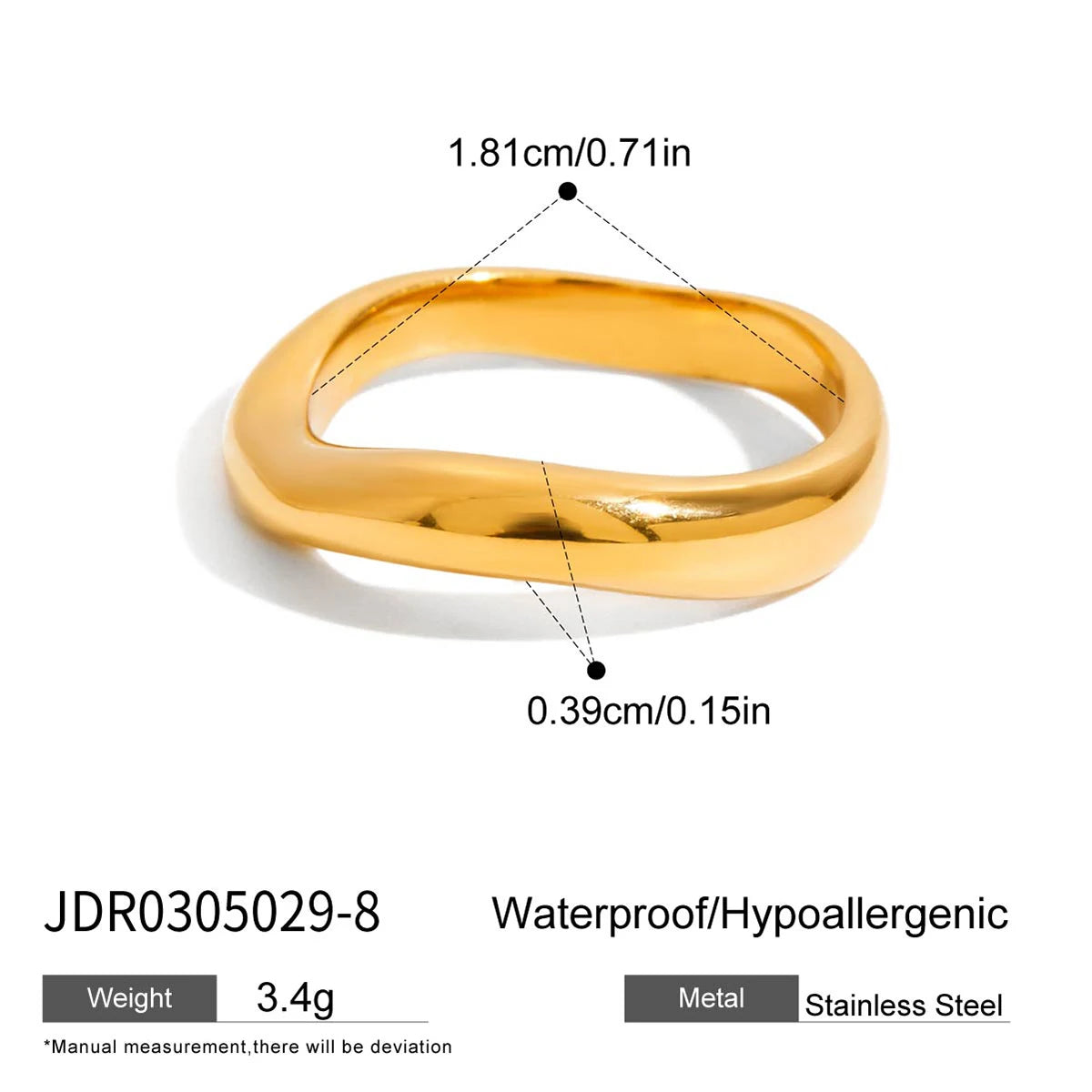 Minimalist CZ Band Ring | 18K Gold-Plated Stainless Steel