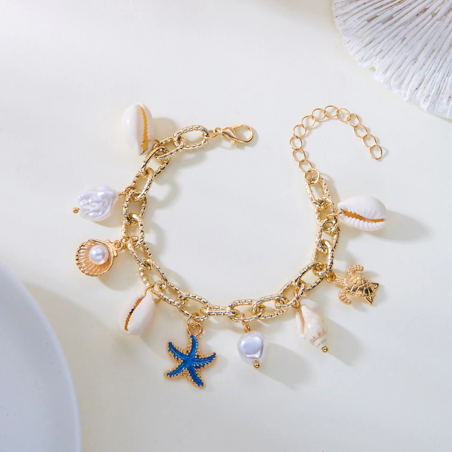 Bohemian Crystal Charm Anklet | Summer Beach Jewelry