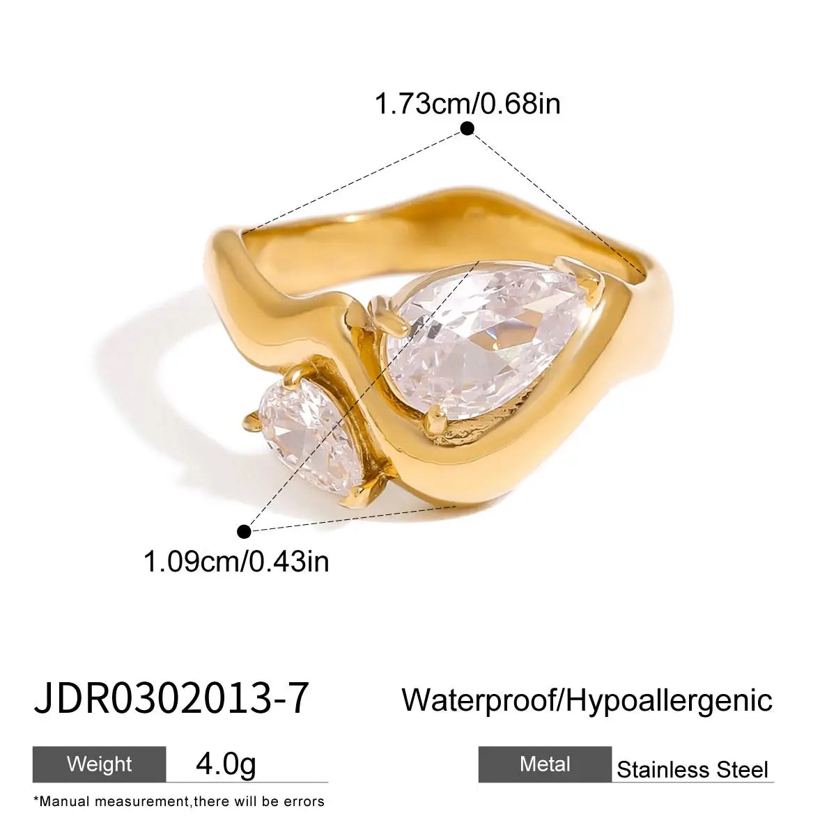 Minimalist CZ Band Ring | 18K Gold-Plated Stainless Steel