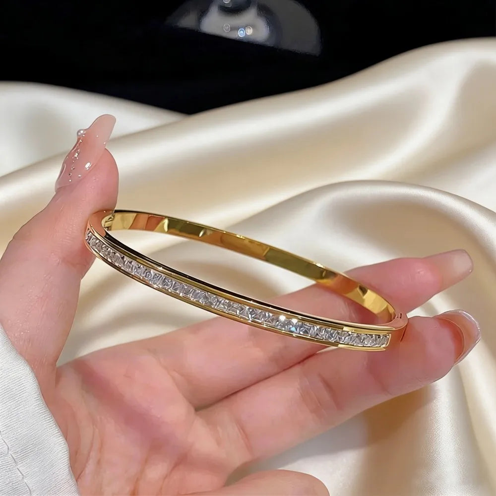 Gold-Plated Bangle Bracelet | Stainless Steel