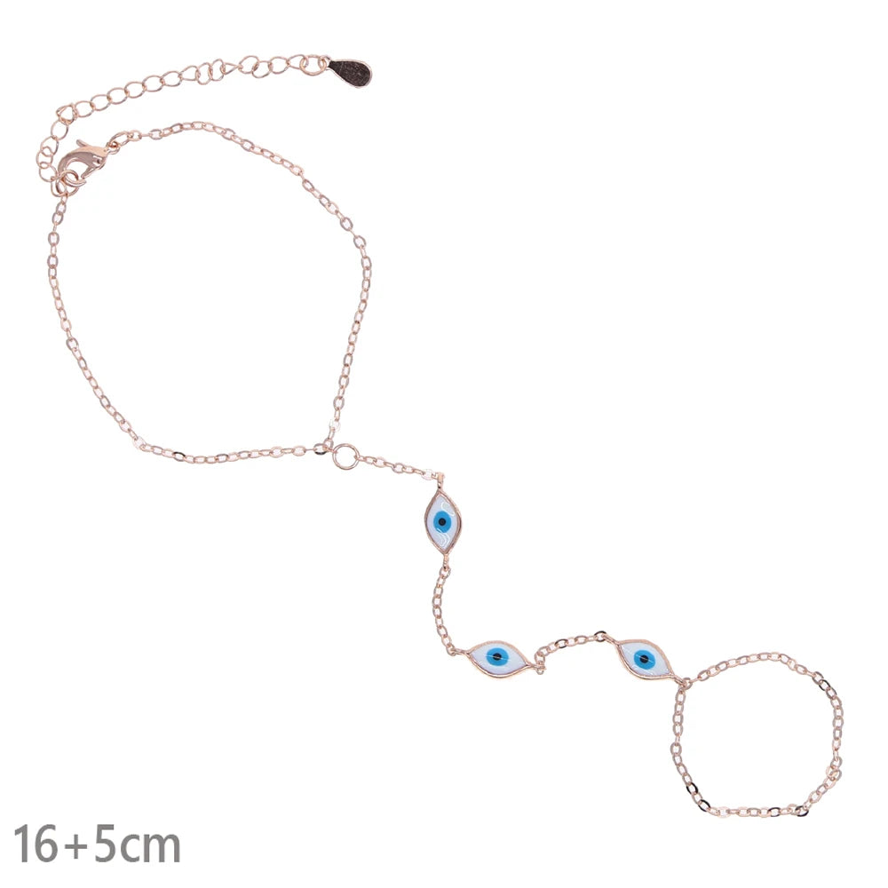 CZ Station Hand Chain Bracelet | 18K Gold-Plated