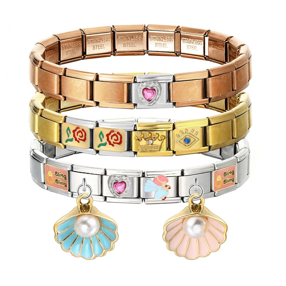 Italian Charm Link Bracelet | Stainless Steel
