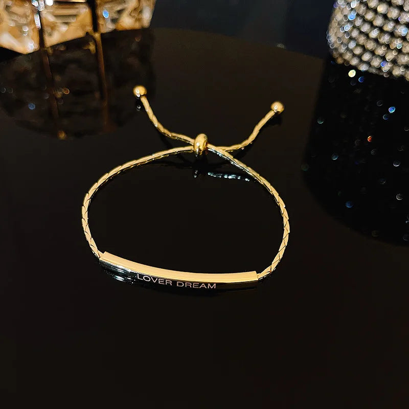 CZ Rhinestone Adjustable Chain Bracelet | 18K Gold-Plated