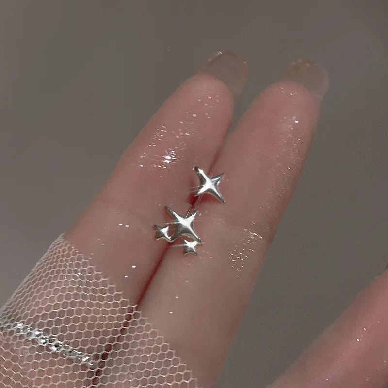 Star Zircon Hoop Earrings | Stainless Steel Multi-Style