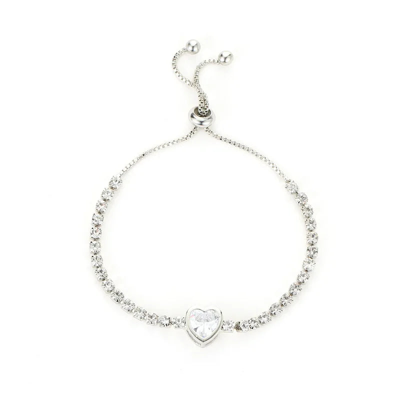 CZ Rhinestone Adjustable Chain Bracelet | 18K Gold-Plated