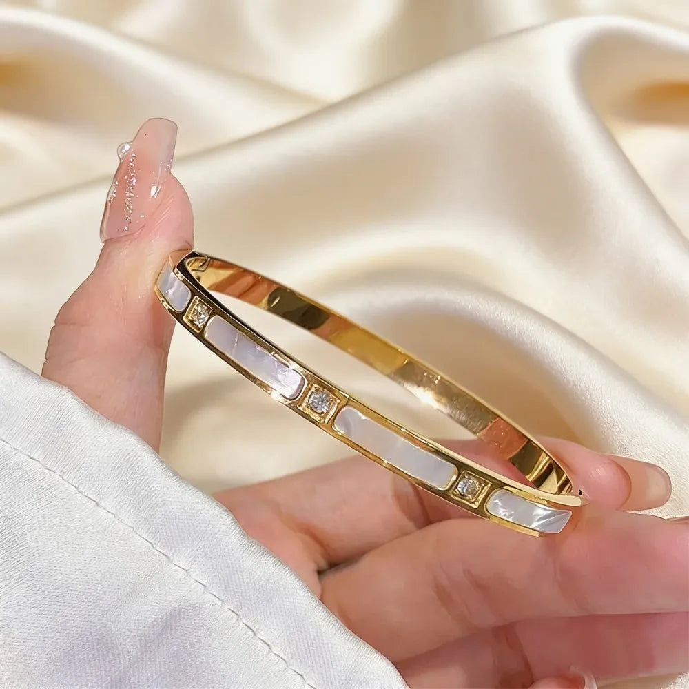 Gold-Plated Bangle Bracelet | Stainless Steel