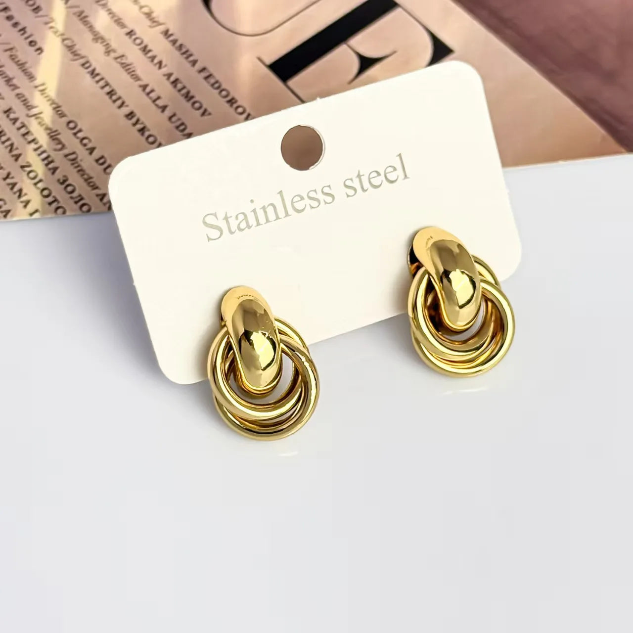 Star Zircon Hoop Earrings | Stainless Steel Multi-Style