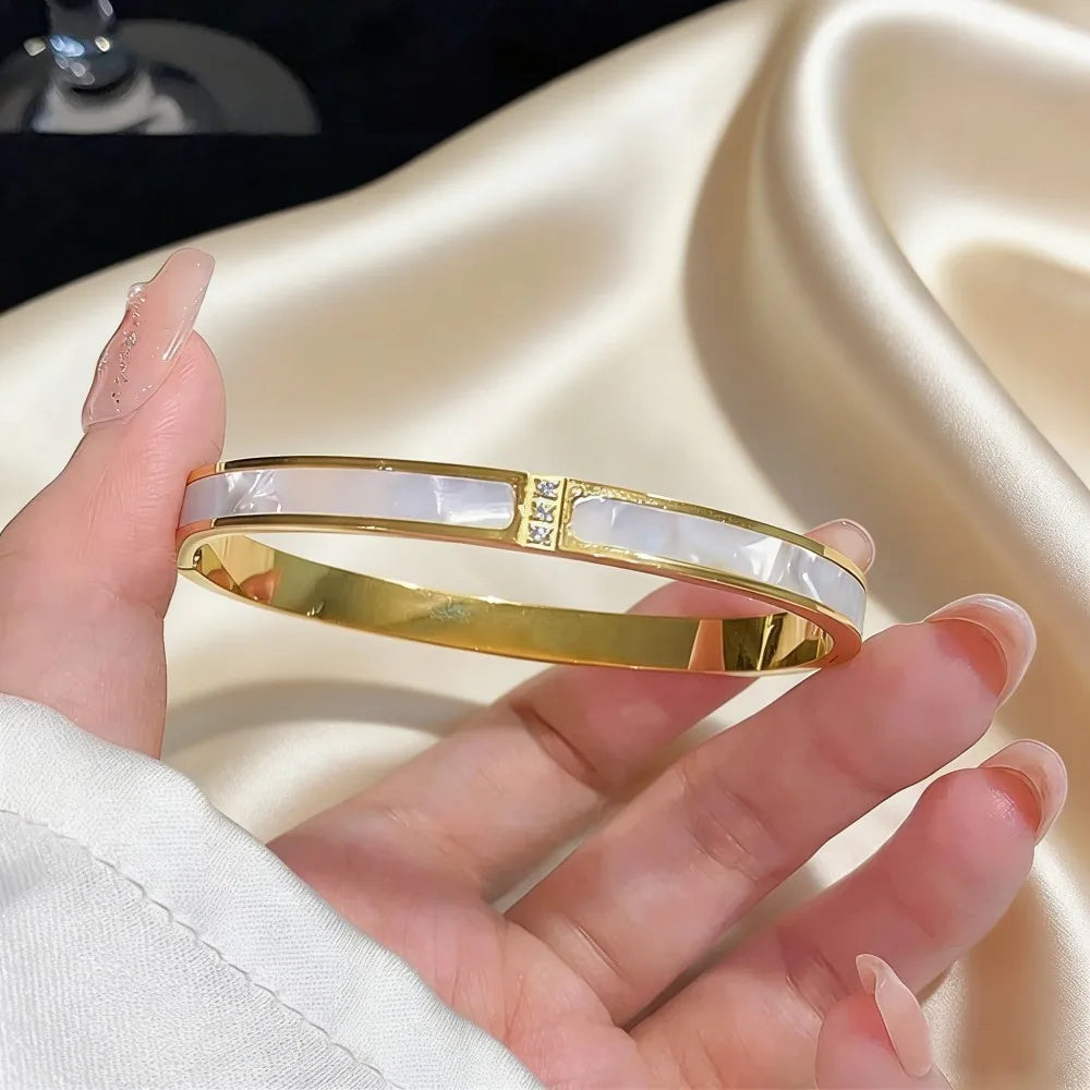 Gold-Plated Bangle Bracelet | Stainless Steel