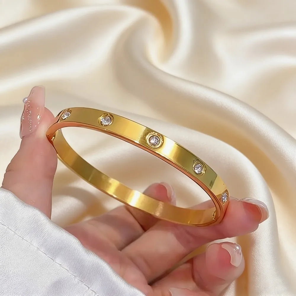 Gold-Plated Bangle Bracelet | Stainless Steel