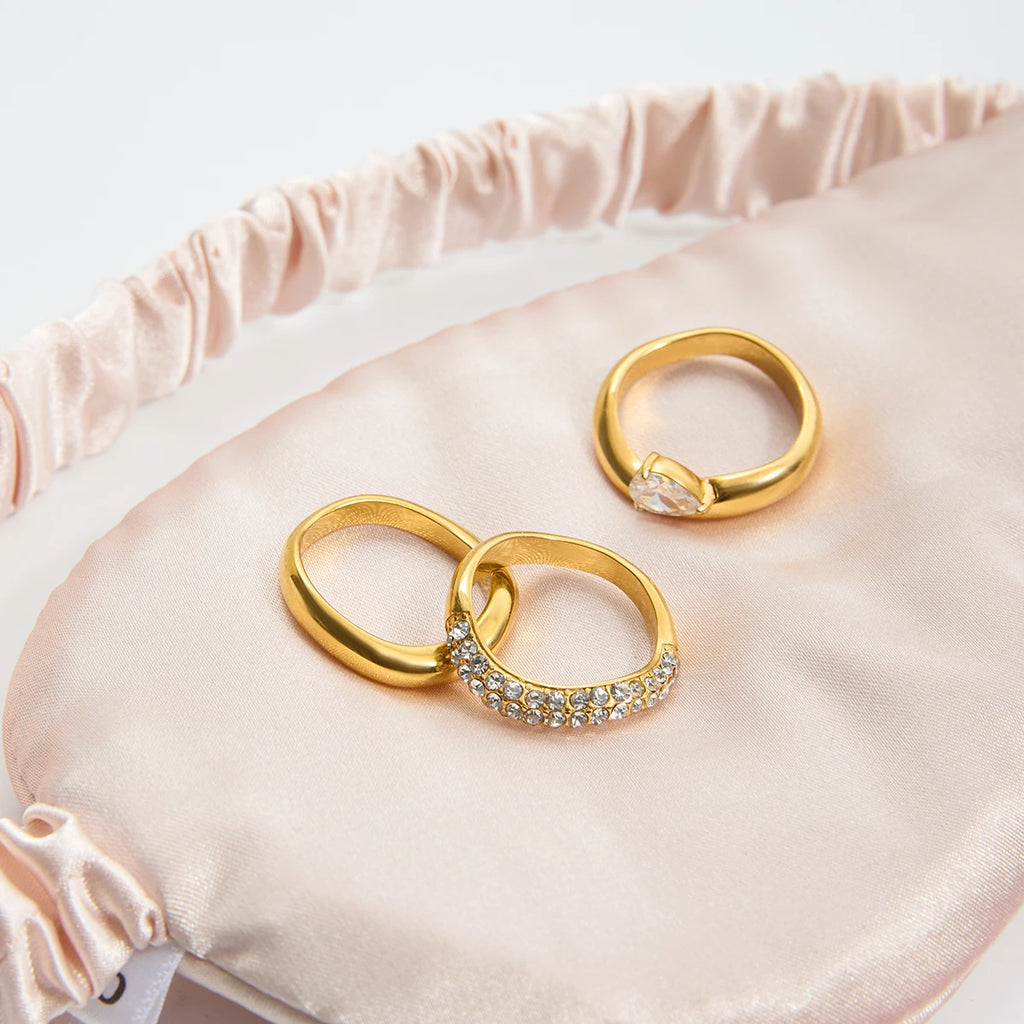 Minimalist CZ Band Ring | 18K Gold-Plated Stainless Steel