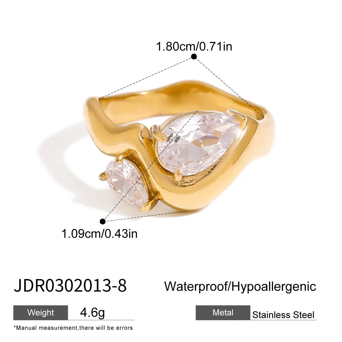 Minimalist CZ Band Ring | 18K Gold-Plated Stainless Steel