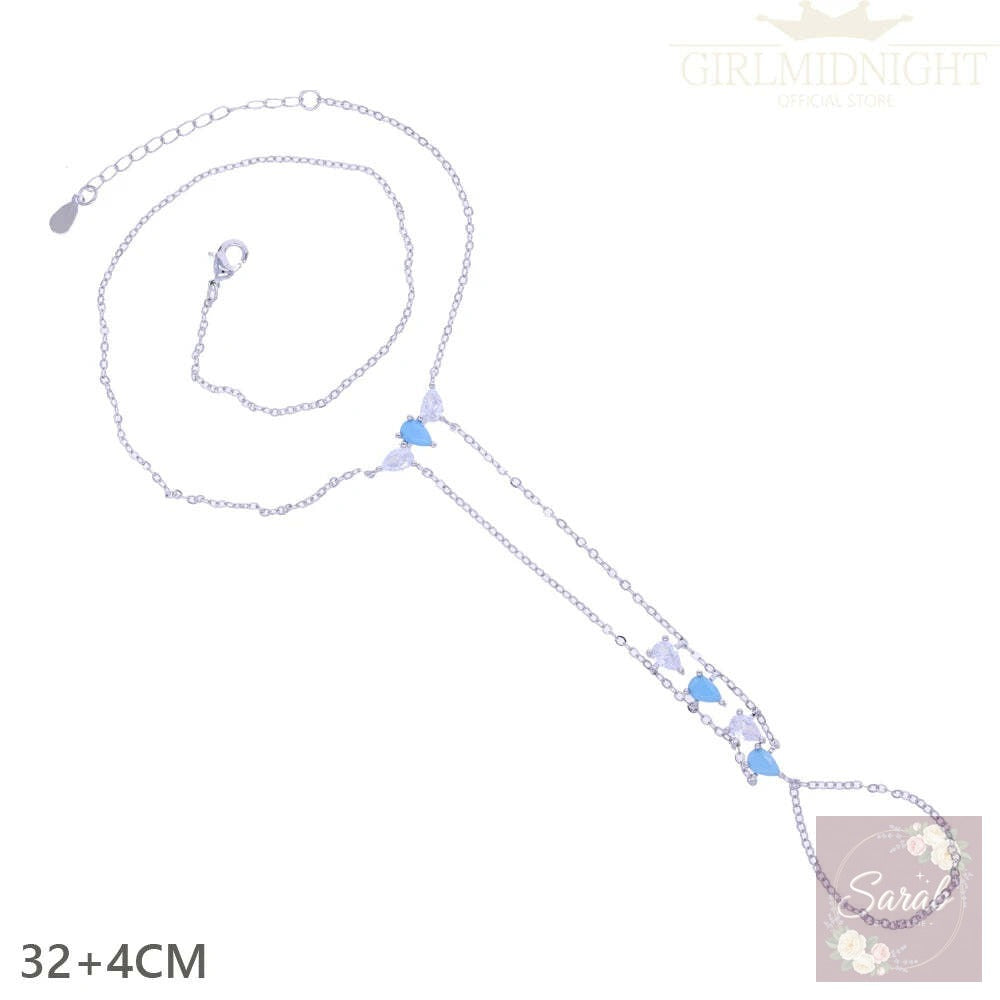 CZ Station Hand Chain Bracelet