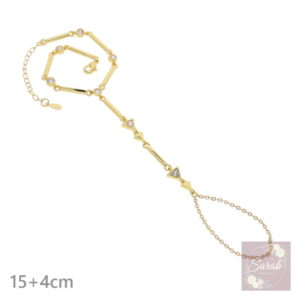 CZ Station Hand Chain Bracelet