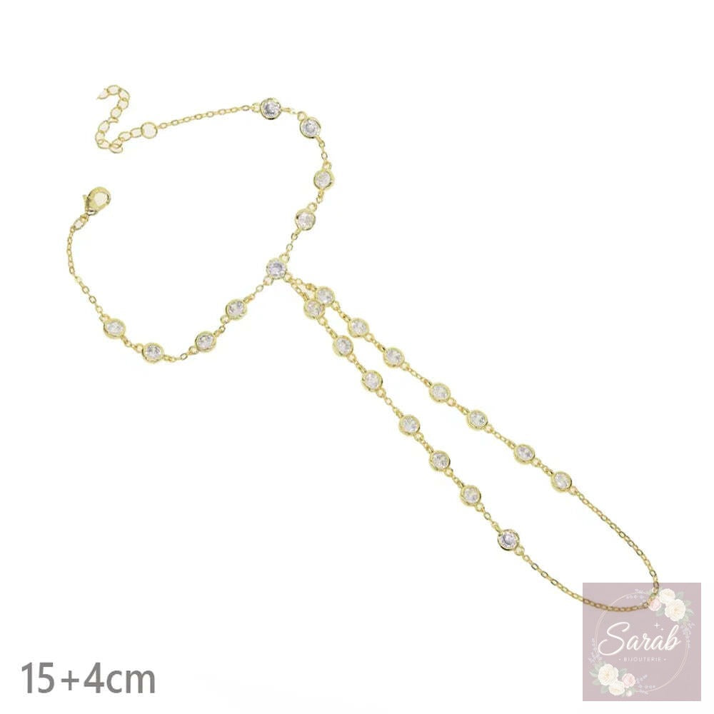CZ Station Hand Chain Bracelet