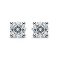 White Gold Moissanite Stud Earrings - Studio Shot